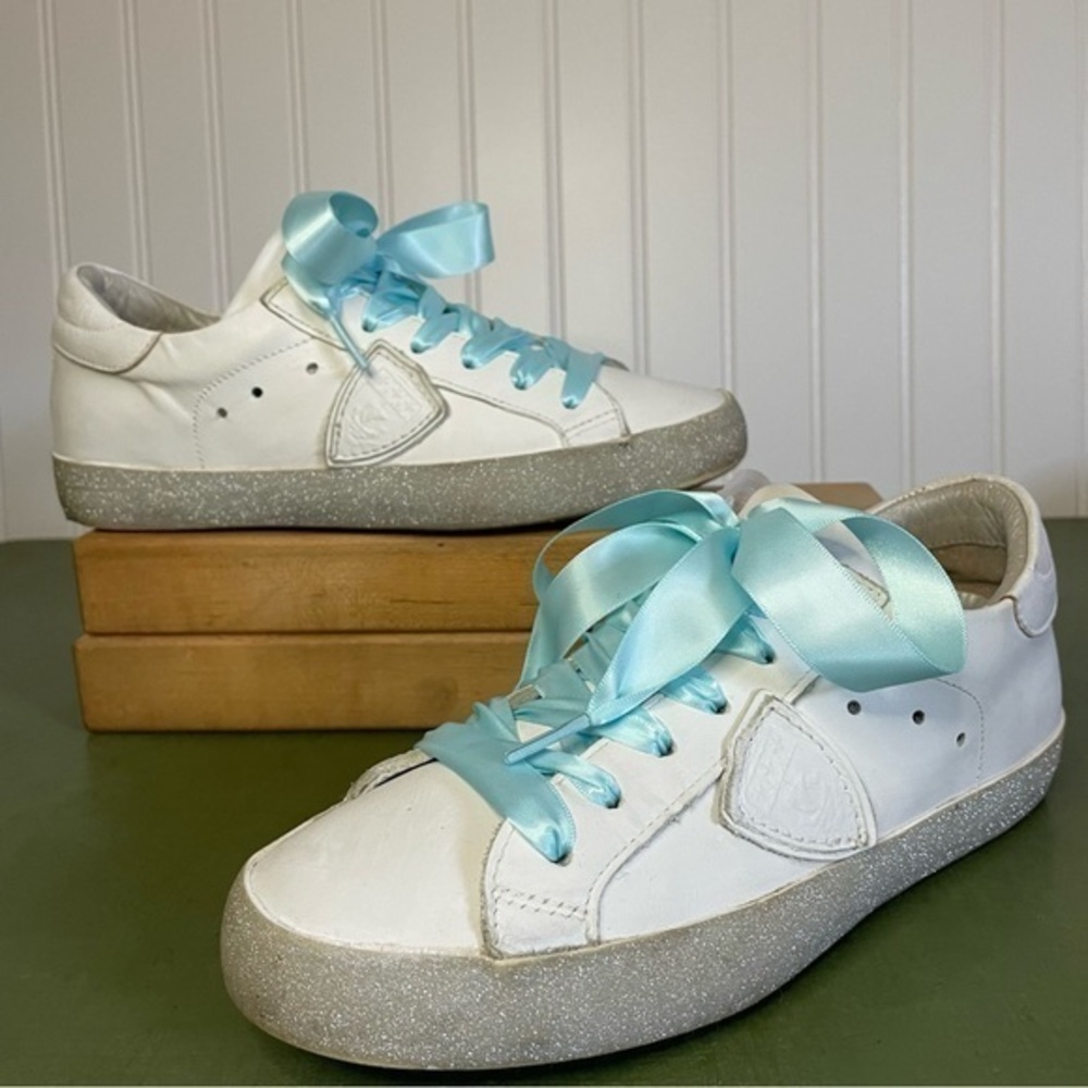 Philippe Model PARIS GLITTER Leather Sneakers *Italy*